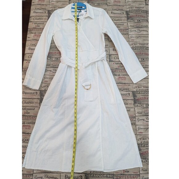 Faux-wrap white breezy dress - US M - Picture 1 of 4